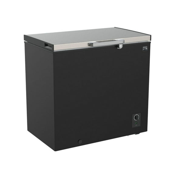 Kenmore 7 Cu. Ft Chest Freezer, 198L, Manual Defrost, Garage-Ready, Balanced Hinges, Black, Energy-Efficient Freezer