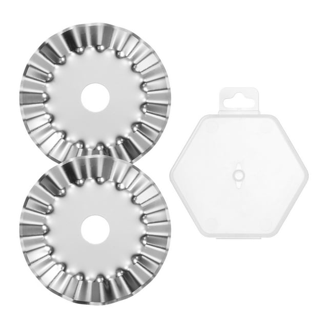 Unique Bargains Rotary Cutter Blades 45mm Medium Wave Blade SKS-7 Steel, Silver Tone, 2 Pieces