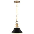 thumbnail image 5 of Nuvo Lighting Outpost 1 Light Small Pendant Matte Black with Burnished Brass, 5 of 5