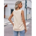 thumbnail image 3 of Zeagoo Women's Silk Blouse Elegant Tops Pleated Tank Top Shirt V Neck Blouse Casual Sleeveless Tank Tops, 3 of 6