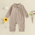 thumbnail image 2 of JFOPQVSM Newborn Baby Boy Girl Checkered Romper Long Sleeve Zipper Jumpsuit Cotton Blend,Footless,Newborn Infant Toddler Fall Winter Clothes, 2 of 4