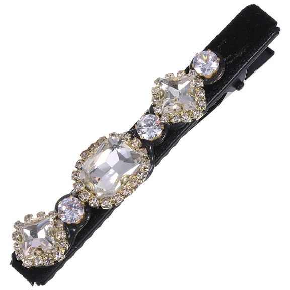 WRITWAA Vintage Rhinestone Duckbilled Hair Clip for Women's Decorative Black Small Hair Clip for Parties and Daily Use