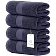 thumbnail image 4 of White Classic Hotel Collection 700 Gsm Turkish Cotton Bath Towels, Bathroom Towels Set, Navy Blue, 27 x 54, 4 Pack, 4 of 9