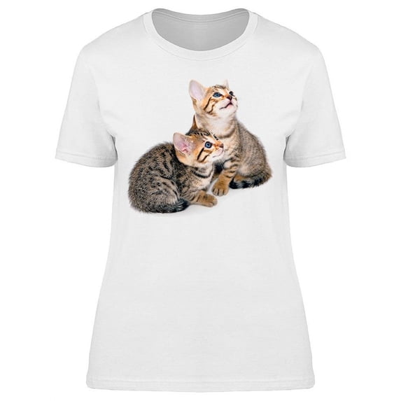 Kittens Looking Up T-Shirt Women -Image by Shutterstock, Female Small