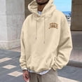 thumbnail image 3 of MHFRRA Sudadera con Capucha para Hombre, de Manga Larga, Informal, Cómoda, con Cordón Ajustable para Deportes Al Aire Libre y Uso Diario Beige, 3 of 6