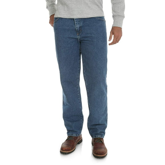 Jeans Rustler Classic Relaxed Fit para hombre, tamaño mediano, lavado a la piedra