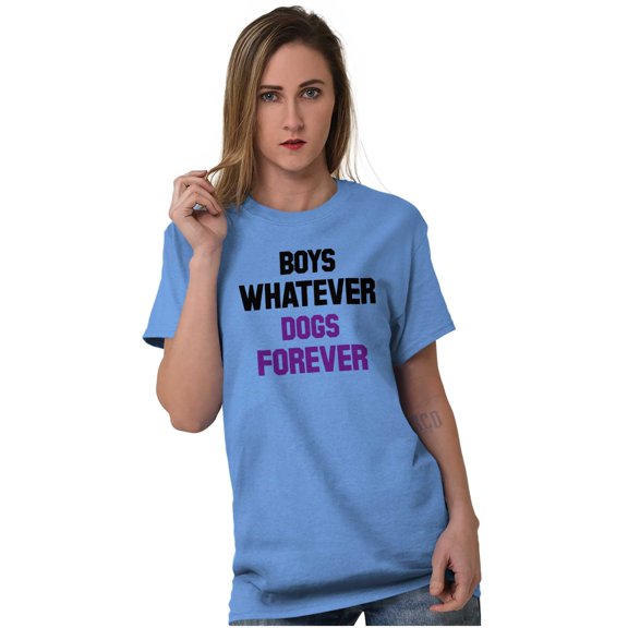 Boys Whatever Dogs Forever Pet Lover Short Sleeve Women's Graphic Tee Brisco Brands S