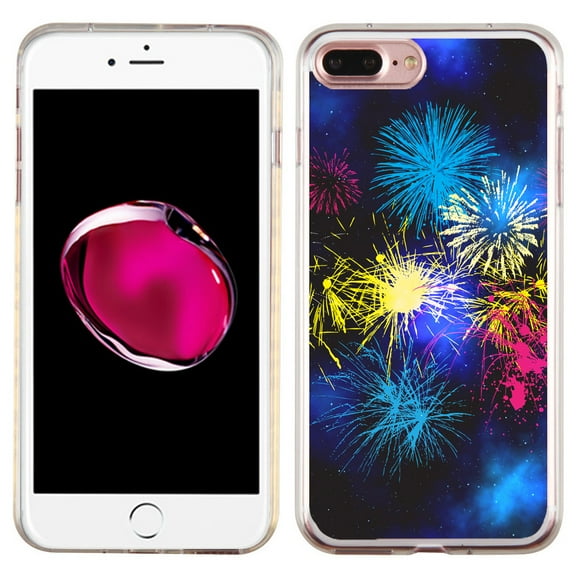 Slim-Fit Case for Apple iPhone 8 PLUS / 7 PLUS, OneToughShield ® Premium TPU Gel Protector Phone Case - Fireworks