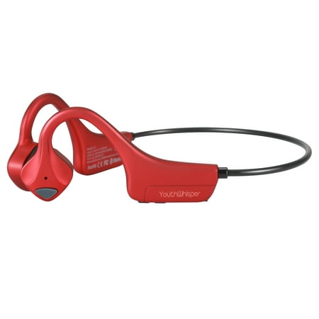 YouthWhisper Bone Conduction Headphones Bluetooth, Wireless Open-Ear with Mic, Titanium Lightweight Sweat Resistant for Running Hiking Driving Bicycling