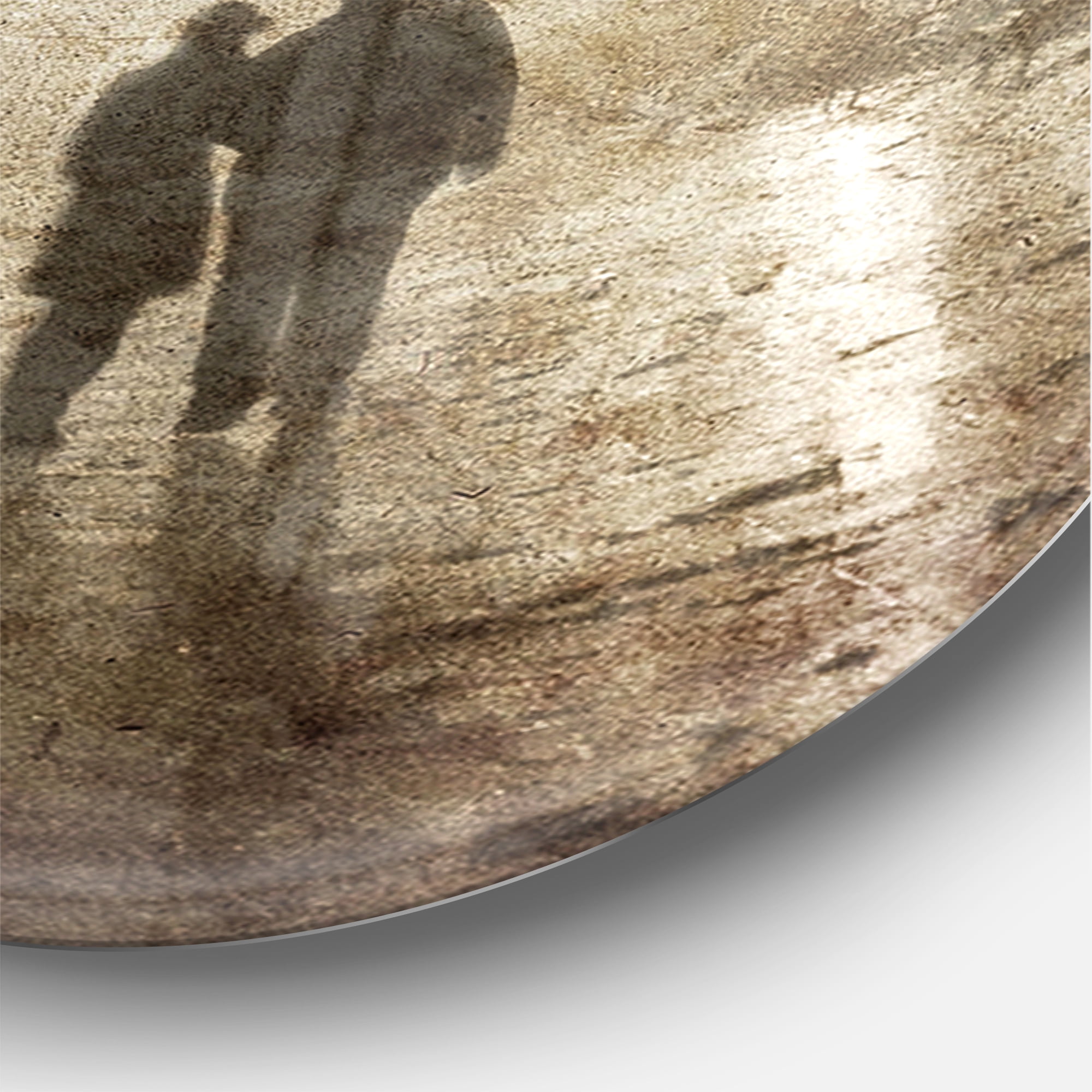 Designart 'Couple Walking in Night Lights' Metal Wall Clock