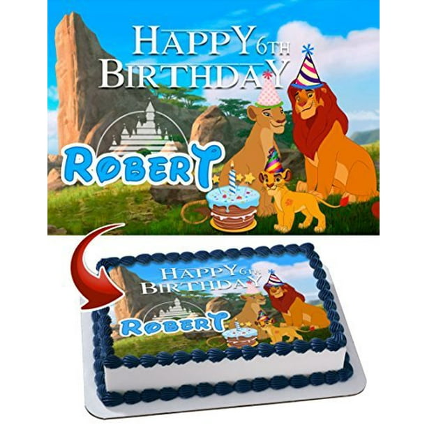 The Lion King Edible Cake Topper Personalized Birthday 1 4 Sheet Decoration Custom Sheet Birthday Frosting Transfer Fondant Image Walmart Com Walmart Com