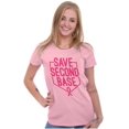 thumbnail image 4 of Breast Cancer Awareness Save Second Womens Slim Fit Graphic Tee Brisco Brands X, 4 of 5