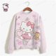 thumbnail image 3 of Sudadera con capucha de gran tamaño de estilo coreano para mujer, sudaderas con capucha Kawaii Harajuku con estampado de Anime HELLO KITTY y bolsillo, chaquetas con capucha, abrigo, Moletom, 3 of 5