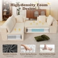 thumbnail image 6 of JONPONY 109”Cloud Sectional Couch, Boneless Modular Sofa with L-Shape Chaise, Deep Seat Corduroy Couch, No Assembly Required, Modern Upholstered Sectional for Living Room Apartment Bedroom,Beige, 6 of 11