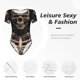 thumbnail image 4 of Balery Cyber Skeleton With Tattoos Body de cuello redondo de manga corta para mujer Tops de manga corta Tops básicos-Small, 4 of 7