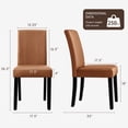 thumbnail image 5 of DyFun Faux Leather Dining Chairs Set of 2, Upholstered Parsons Chairs for Kitchen Dining Room or Breakfast Nook, Light Brown, 5 of 5