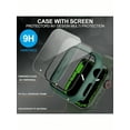 thumbnail image 4 of 2pcs Fashionable Unisex Black Pc Smart Watch Case 2-in-1 Ultra-thin Tempered Glass Screen Protector Film And Case, Compatible With Apple Watch Cover 3, 4 of 4
