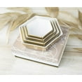thumbnail image 4 of Cake & Candy Displays Nesting Dishes Hexagon Porcelain Gold and White Set of 4 Dishes, 4 of 4