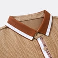 thumbnail image 7 of Ceisia Men's Textured Knit Polo Shirt with Contrast Collar Khaki L Gifts for Father, 7 of 7