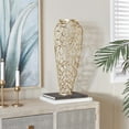 thumbnail image 2 of DecMode 23" Coral Cutout Coral Gold Aluminum Metal Vase, 2 of 8
