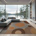thumbnail image 2 of ODIKA 8'x10' Washable Area Rug Stump Wood Grain Rustic Nature With Earthy Annual Rings Tree Flowing Dynamic for Living Room, Under Sectional, Family , Durable, Non-Slip, 2 of 7