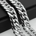 thumbnail image 2 of EOEMY Heavy Silver Cut Curb Cuban Link Chain 316L Stainless Steel Men'S Necklace Hot-36Inch Or 91Cm-19mm-Silver, 2 of 7