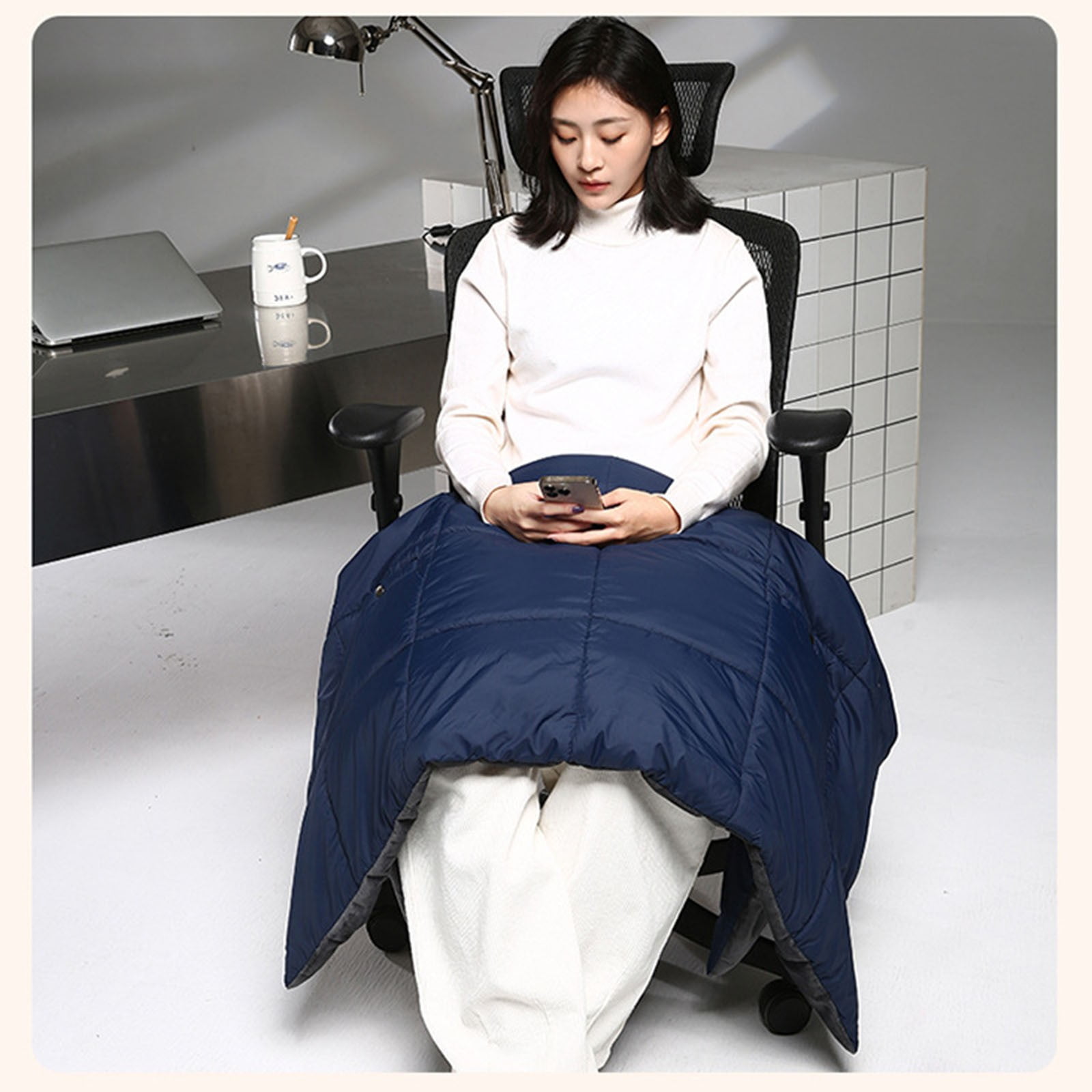 Taqqpue Wearable Heated Blanket Heating Shawl Portable Wireless Cordless Heated Blankets for Outdoors Wearing Cover Dual-purpose Cotton-padded Heating Shawl Warm-up Household Thermal Clothing