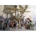 thumbnail image 2 of Gerome Ferris, Jean Leon 24x18 Black Modern Framed Museum Art Print Titled - Franklins Homecoming, 2 of 4