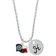 thumbnail image 1 of Delight Jewelry Silvertone Texas Flag - Ranger Silvertone Script Initial Disc - H - Charm Necklace, 20"+3", 1 of 4