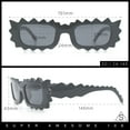 thumbnail image 5 of Fun Shockwave Jolt Shape Narrow Rectangle Bold Retro Fashion Sunglasses Green Tortoise - Brown, 5 of 8