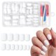 thumbnail image 1 of Bellelfin Uñas postizas adhesivas cortas cuadradas mate blancas, 120 piezas, 1 of 7