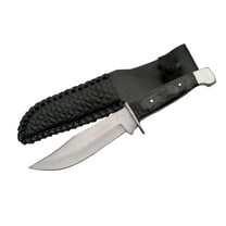 SZCO Supplies 9.5" Fixed Blade Outdoor Utility Knife with Black Pakkawood Handle and Sheath