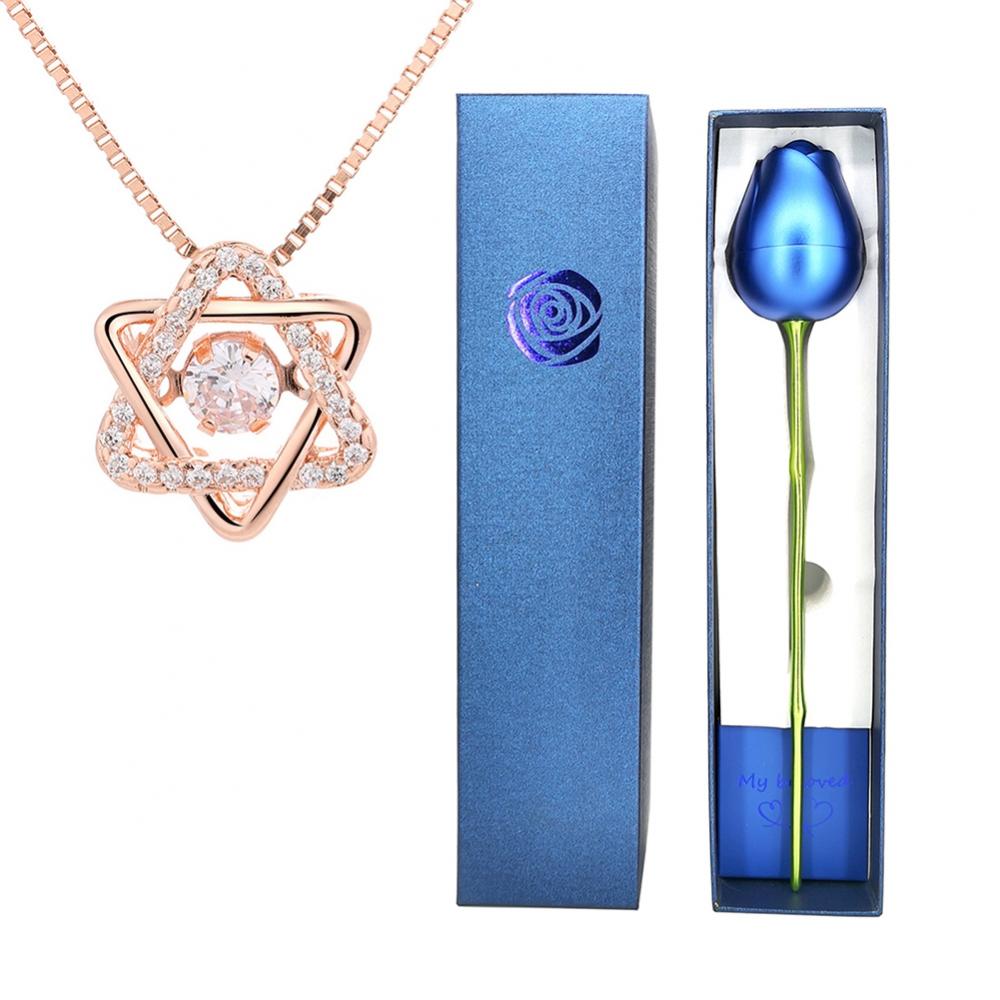 Preserved Rose Romantic Valentines Gifts for Her, I Love You Necklace