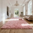thumbnail image 4 of Ultra-soft plush carpet, 8'×10' pink non-slip long-pile floor rug, suitable for bedroom, living room, home decor, 4 of 6