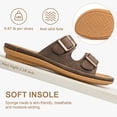 thumbnail image 5 of Ecetana Womens Flat Sandals Dressy Summer Comfortable Double Buckle Slip-On Slides Beach Shoes for Walking, 5 of 8