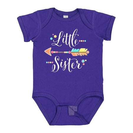 

Inktastic Little Sister- Dots and Arrow Gift Baby Girl Bodysuit