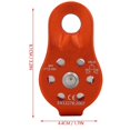 thumbnail image 3 of Sonducket Bloque de polea de cuerda giratoria simple de aleación de aluminio de 26KN para cuerda de 12 mm (naranja) Escalada, 3 of 6