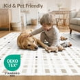 thumbnail image 4 of ODIKA 6'x9' Gray Beige Modern Geometric Grid Pattern Washable Area Rug Contemporary Abstract Rectangular Motif Layout Non-Slip, Easy Care, for Family Room, Living Mater Bedroom, 4 of 7