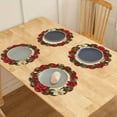 thumbnail image 6 of 4PCS Christmas Circular Waves Placemats Non Slip Heat Resistant Table Mats Winter Dining Party Christmas Decor Round Tablecloth, 6 of 10