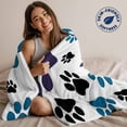 thumbnail image 5 of Flannel Fleece Throw Blanket Cute Dog Paw Print on White Lightweight Soft Plush Blankets,Animal Footprints Seamless Cozy Warm Throw Blanket for Couch Sofa Bed Car Office All Season Use 40x60in, 5 of 9