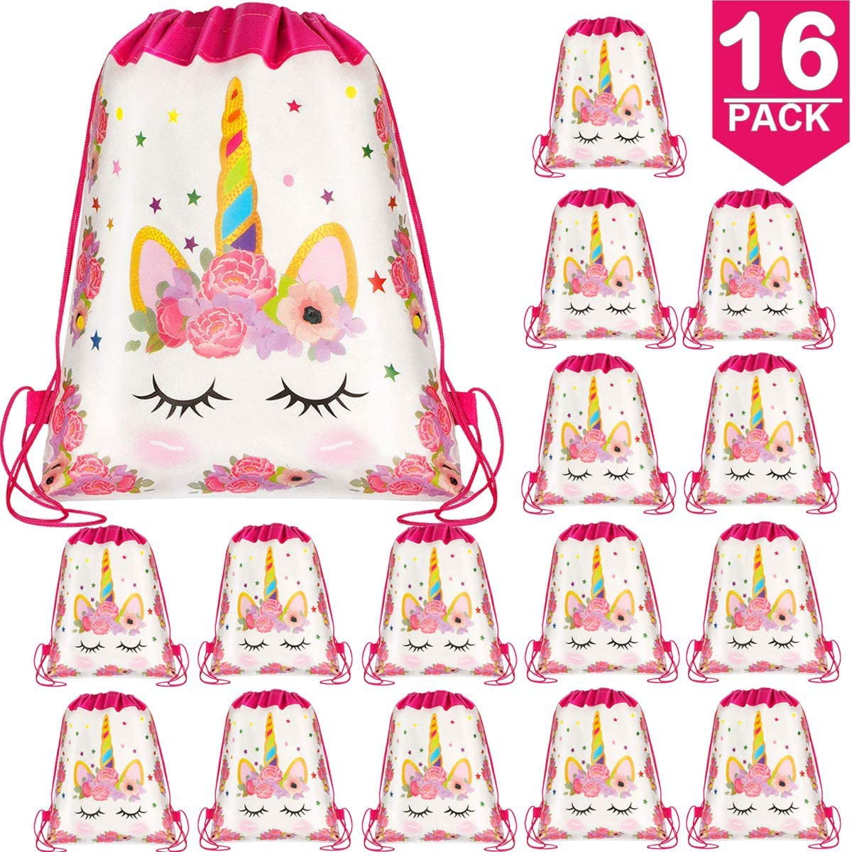 ottoy-16-pack-unicorn-drawstring-party-bag-unicorn-party-favors-bags