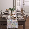thumbnail image 4 of Easter Eggs Table Runner 70 Inches Long Spring Linen Burlap Dresser Scarves Colorful Eggs Flower Cartoon Pattern Green Easter Decor Table Runner for Party Event Festival Deocrations 13"x70", 4 of 6