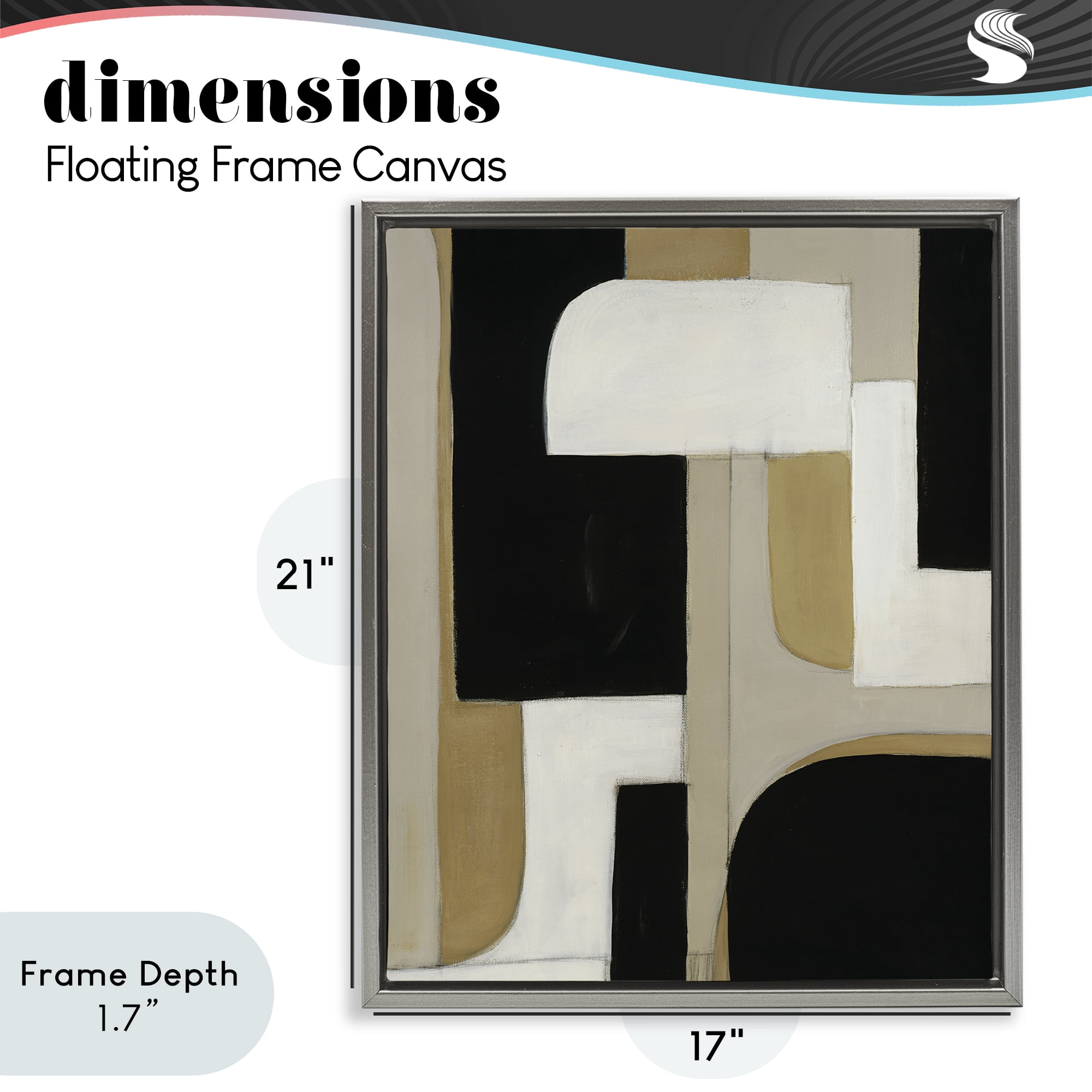 Stupell Industries Minimalist Geometrics in Neutrals Gray Framed Floater Canvas Wall Art, design by Kippi Leonard