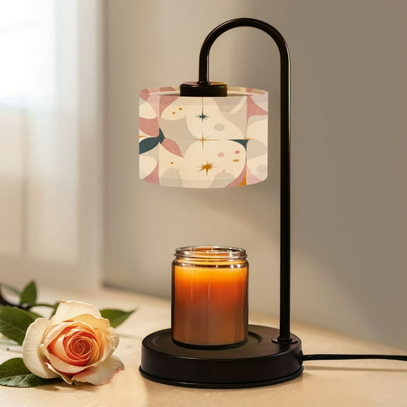 Candle Warmer Lamp with Timer, Mid Century Vintage 1950s Modern Retro Symmetrical Non-slip Wireless Remote Control Wax Melts Warmer with 4 Bulbs for Home Office Dorm, Birthday Gifts for Women