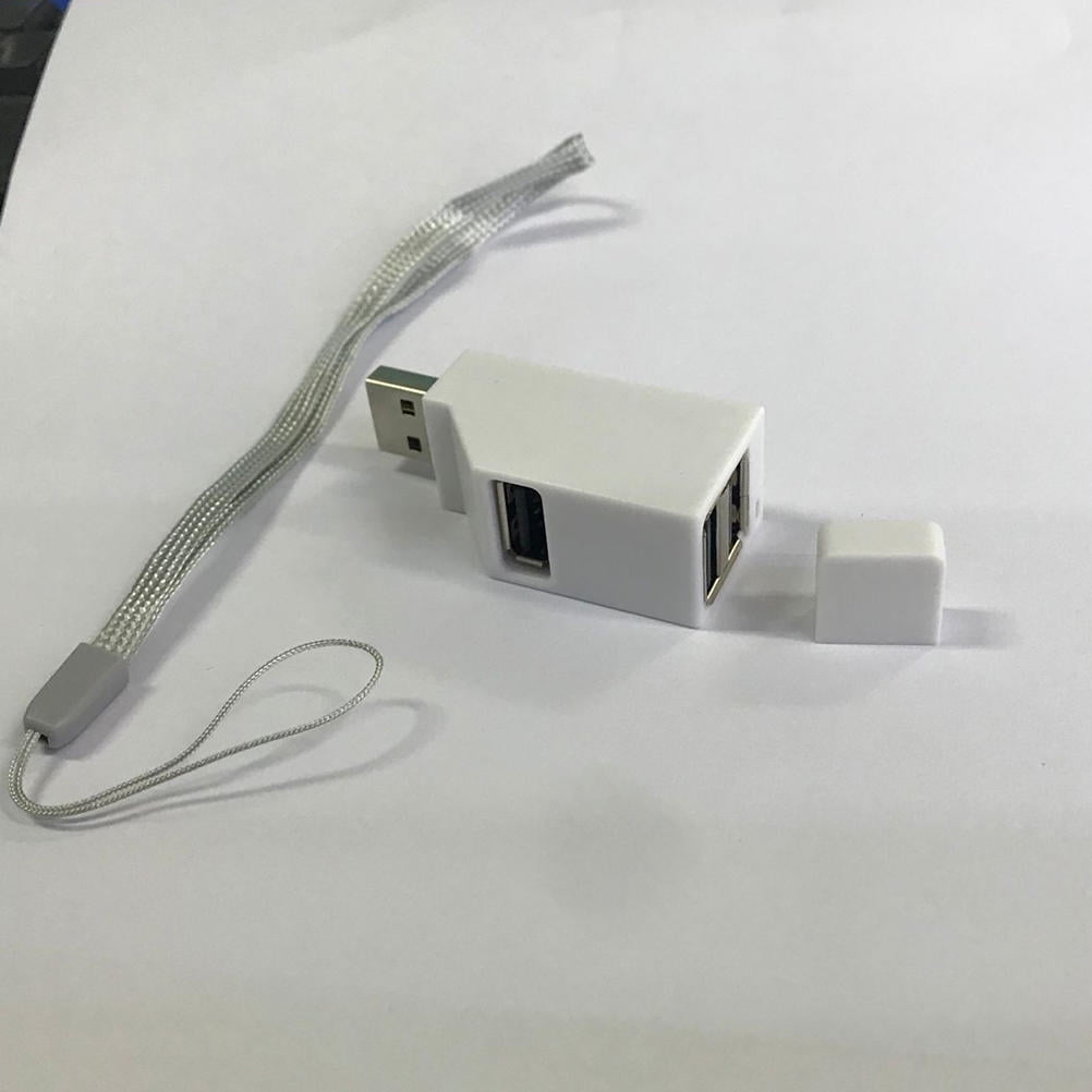 COMPUKAS 3-Port USB Hub Adapter for Computer, White, Energy-Efficient Design, Compatible with PC and Laptop Devices