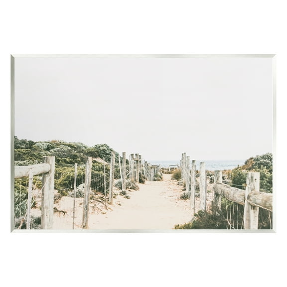 Stupell Industries Sandy Beach Boardwalk Landscape Coastal Photography Unframed Art Print Wall Art