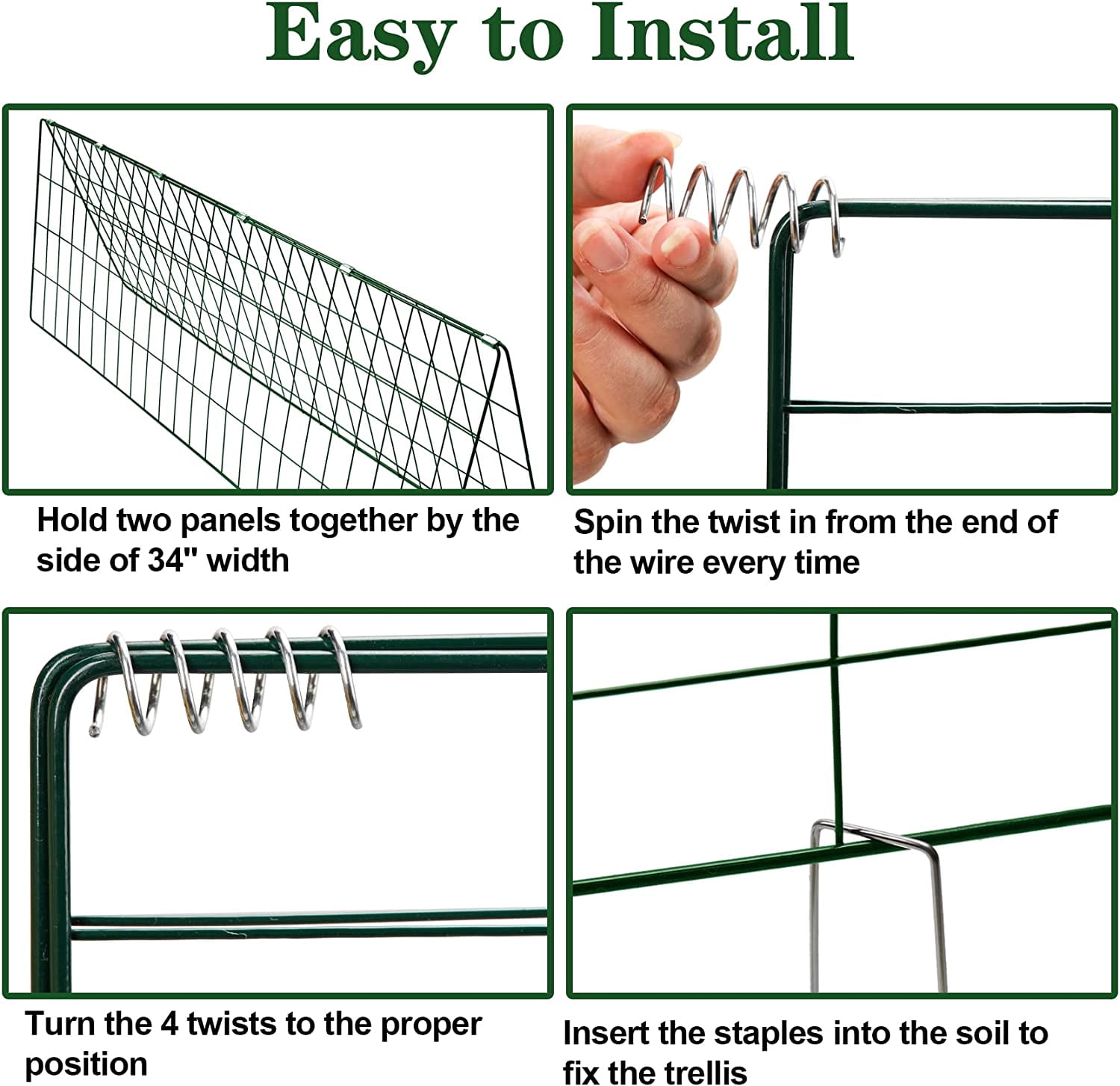 48" H x 34" L Cucumber Trellis for Garden A Frame, Garden Trellis for Climbing Plants Outdoor for Raised Bed(1 Packs)