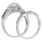 Brilliance Fine Jewelry Cluster White Diamond Ring, 925 Sterling Silver