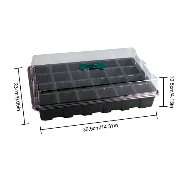 Kit de bandeja de semillas para plantar, paquete de 3, 24 celdas, plástico, flores, jardín, vivero, células, bandeja de vivero, rendimiento lleno de energía