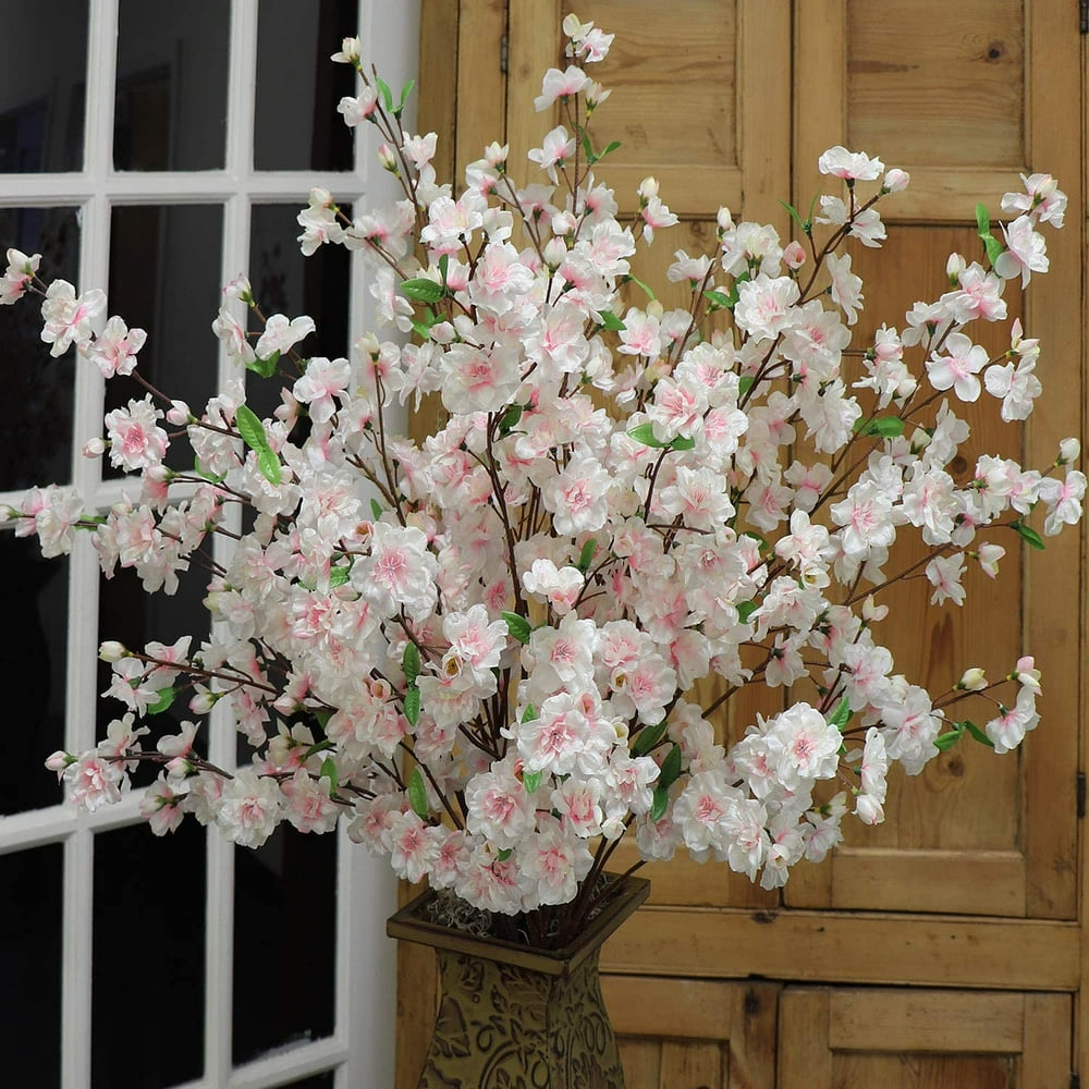 Floral Home Pink Cherry Blossom Flowers, Four 36 Inch Blossom Branches